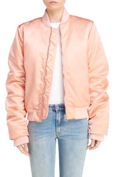 Women's Acne Studios Leia Satin Bomber Jacket