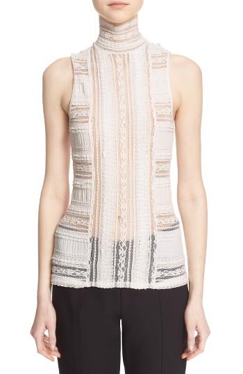 Women's Cinq A Sept 'antonia' Sleeveless Lace Turtleneck
