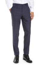 Men's Ted Baker London Reese Flat Front Check Wool Trousers R - Blue