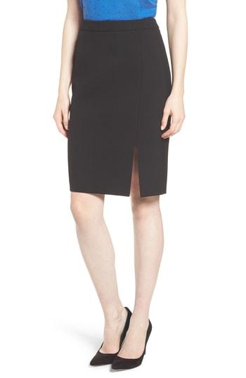 Women's Boss Volania Ponte Slit Pencil Skirt - Black