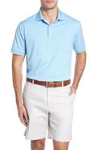 Men's Peter Millar Creto Stripe Jersey Polo - Blue