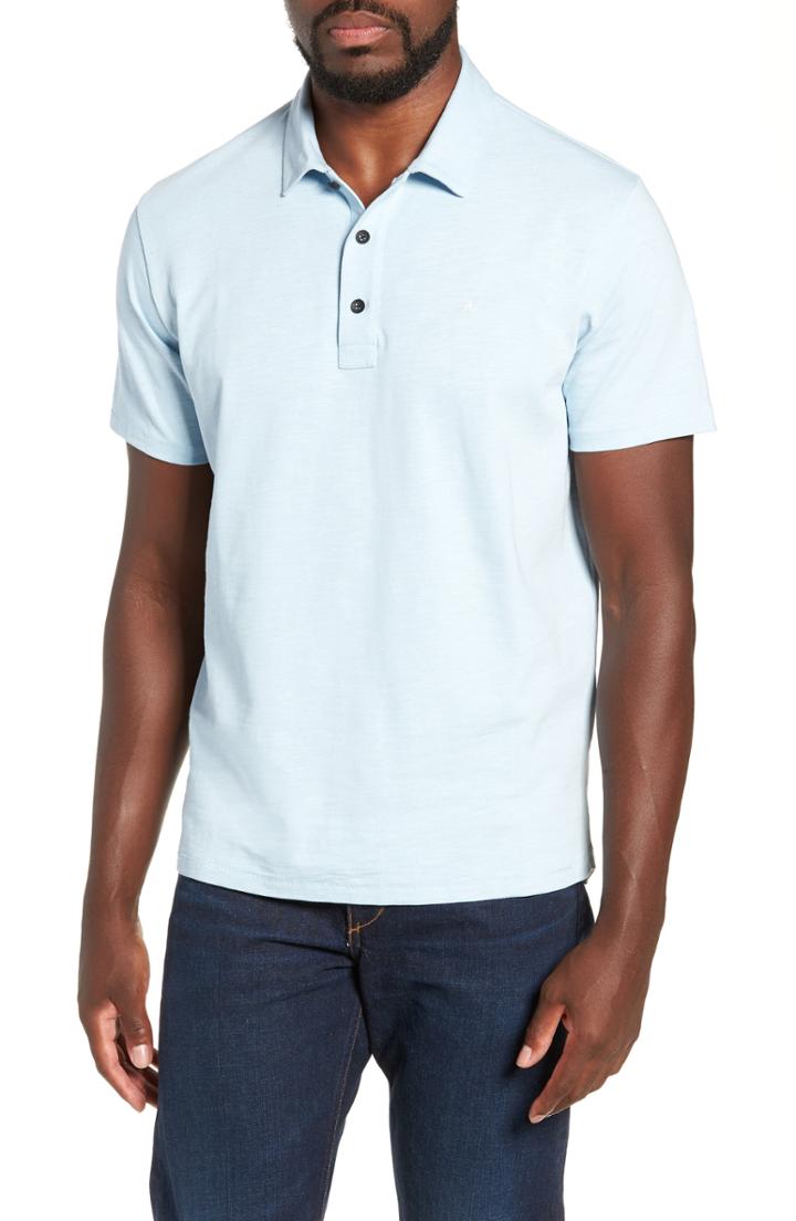 Men's Rag & Bone Standard Issue Slub Jersey Polo, Size - Blue
