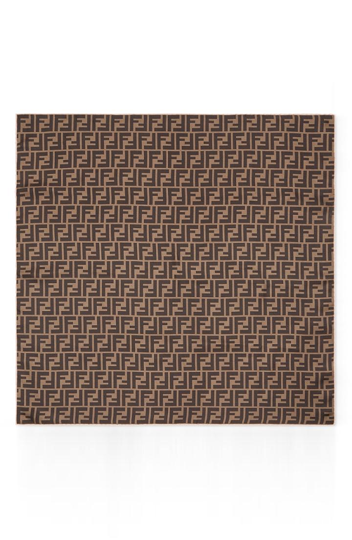 Women's Fendi Fendirama Silk Square Scarf, Size - Pink
