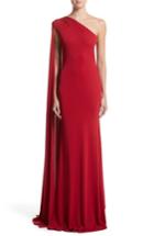 Women's Naeem Khan One-shoulder Stretch Jersey Gown - Red