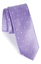 Men's Nordstrom Men's Shop Dot Silk Skinny Tie, Size - Purple