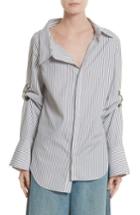Women's Monse Grommet Scrunch Sleeve Shirt - White