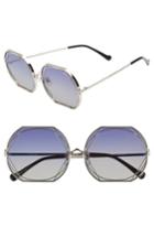 Women's Wildfox Regency Round 59mm Sunglasses - Silver/ Grey-blue Gradient