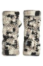 Women's Nirvanna Designs Flower Crochet Hand Warmers, Size - Black