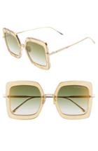 Women's Bottega Veneta 51mm Gradient Square Sunglasses - Gold/ Yellow