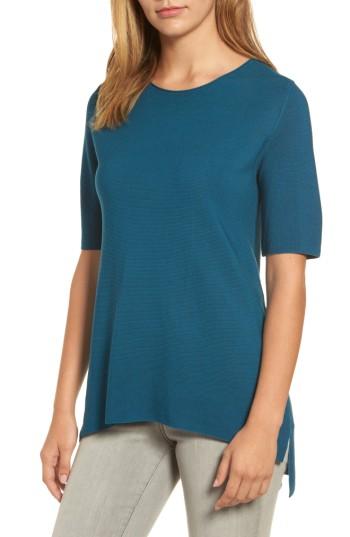 Women's Eileen Fisher Tencel Knit Top, Size - Blue/green