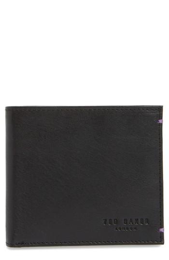 Men's Ted Baker London Rester Leather Bifold Wallet - Black