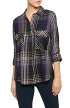 Women's Sanctuary Plaid Boyfriend Shirt - Blue