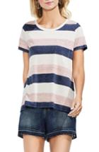 Women's Vince Camuto Striped Pocket Tee, Size - Ivory