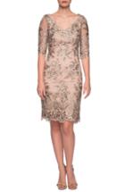 Women's La Femme Embroidered Lace Column Dress