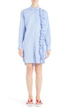 Women's Msgm Ruffle Trim Gingham Shirtdress