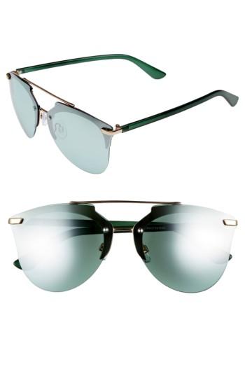 Women's Bp. 67mm Cutout Browbar Aviator Sunglasses - Gold/ Green