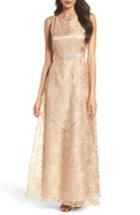 Women's Ellen Tracy Embellished Burnout Gown - Metallic