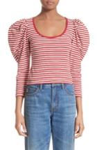 Women's Marc Jacobs Stripe Cotton Puff Sleeve Top - Red