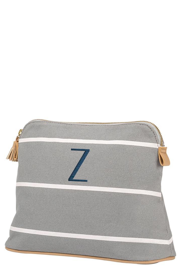 Cathy's Concepts Monogram Cosmetics Bag, Size - Grey Z
