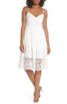 Women's French Connection Salerno Lace Trim Jersey Dress - White