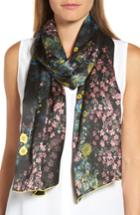 Women's Ted Baker London Unity Floral Silk Scarf, Size - Black