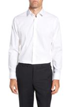 Men's Calibrate Trim Fit Stretch Solid Dress Shirt 32/33 - White