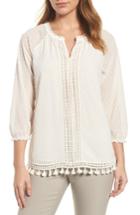Women's Nic + Zoe Souk Tassel Top - Beige