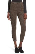 Women's Afrm Lace Up Leopard Crop Skinny Jeans - Brown