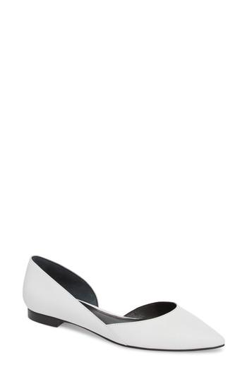 Women's Marc Fisher Ltd 'sunny' Half D'orsay Flat .5 M - White
