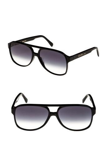 Women's Celine 62mm Oversize Aviator Sunglasses - Black/ Smoke