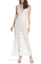 Women's Harlyn V-neck Lace Trumpet Gown - Ivory