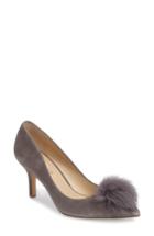 Women's Charles By Charles David Sadie Genuine Rabbit Fur Pom Pump .5 M - Grey