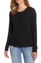 Women's Rvca Cited Waffle Knit Pullover Top - Black
