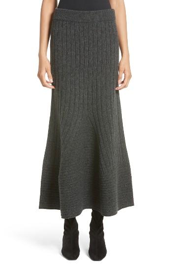Women's Stella Mccartney Knit Wool Maxi Skirt Us / 36 It - Grey