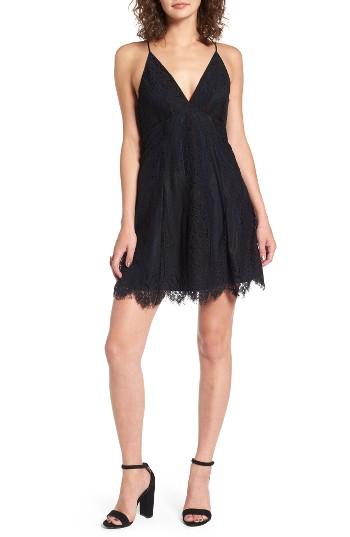 Women's Lush Lace Fit & Flare Dress - Black