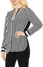 Women's Vince Camuto Debut Mix Stripe Tunic, Size - Black