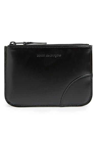Men's Comme Des Garcons Top Zip Pouch Wallet - Black