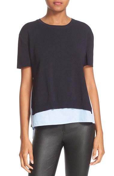 Women's Alice + Olivia Iva Woven Inset Top