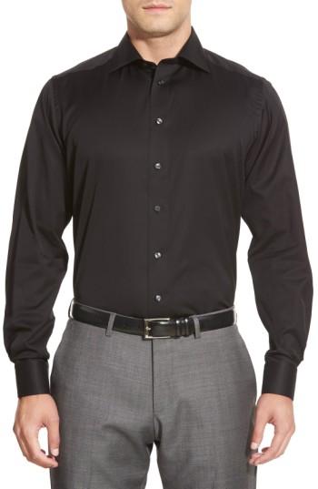 Men's Eton Contemporary Fit Twill Dress Shirt .5 - Black