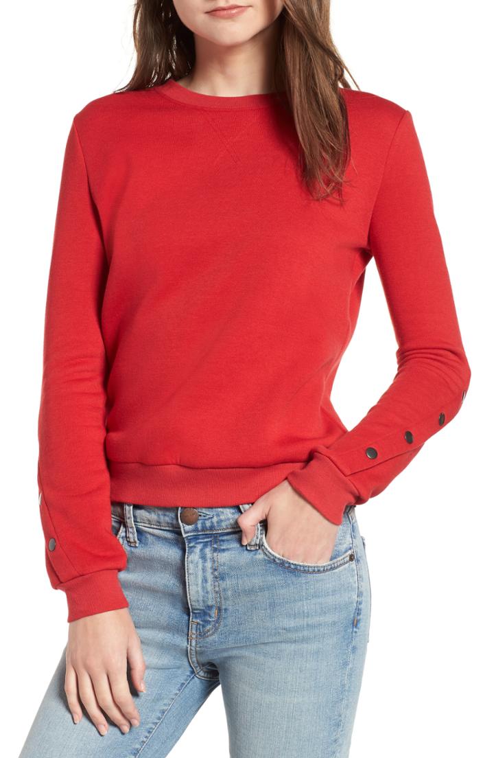 Women's Treasure & Bond Crewneck Sweater, Size - Black
