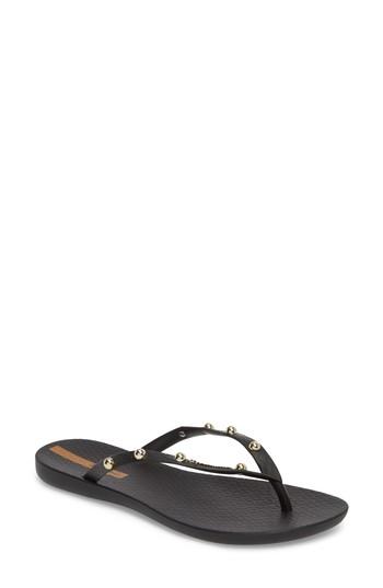 Women's Ipanema Wave Studs Flip Flop M - Black