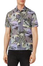 Men's Topman No Way Back Print Shirt - Purple