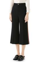 Women's Gucci Side Stripe Cady Wide Leg Crop Pants