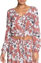 Women's Roxy Morning Ritual Crop Blouse - Pink