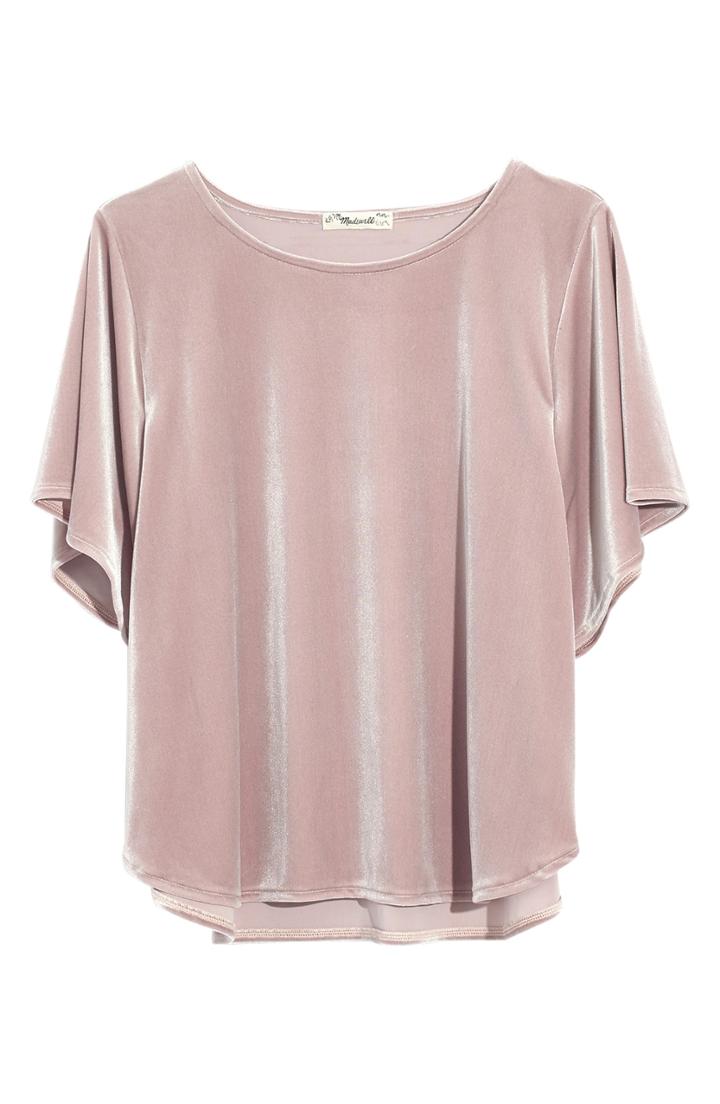 Women's Madewell Velvet Butterfly Top, Size - Purple