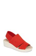Women's Johnston & Murphy Cassandra Slingback Platform Sandal M - Red