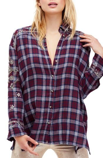 Women's Free People Downtown Romance Embellished Shirt