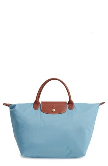 Longchamp 'medium Le Pliage' Top Handle Tote - Blue