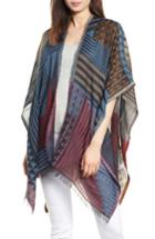 Women's Echo Tassie Geo Jacquard Ruana, Size - Blue