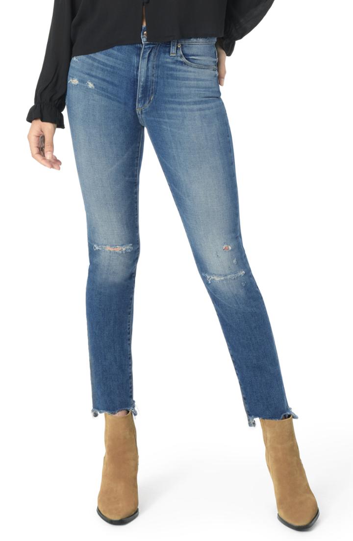 Women's Joe's The Milla High Waist Chewed Hem Straight Leg Jeans - Blue